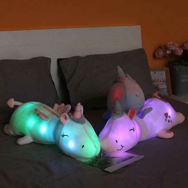 Lysende enhjørningebamse med LED-funktion – Glowie
