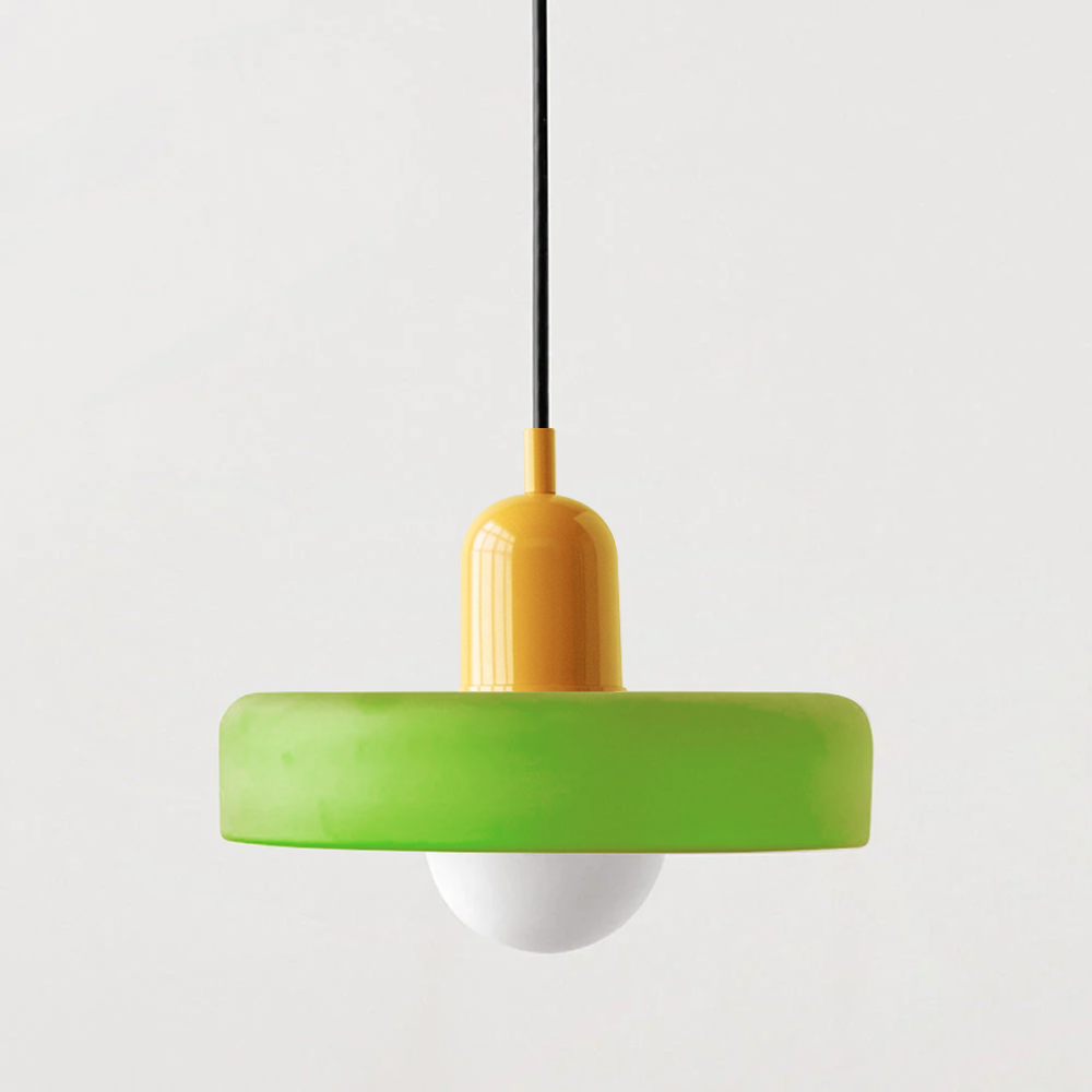 Farverig pendellampe i Bauhaus-stil - StiloGlas