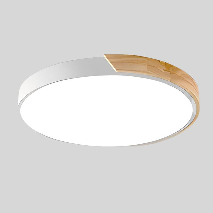 Rund Nordic Macaron-loftlampe i træ