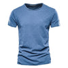 T-shirt til mænd med rund hals og slub-garnstruktur