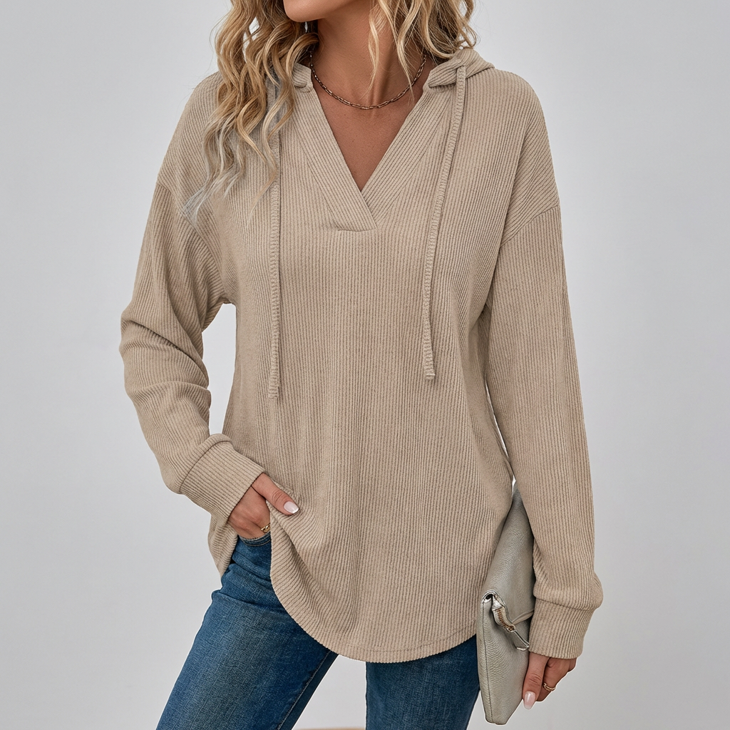 V-Hals Oversized Hoodie