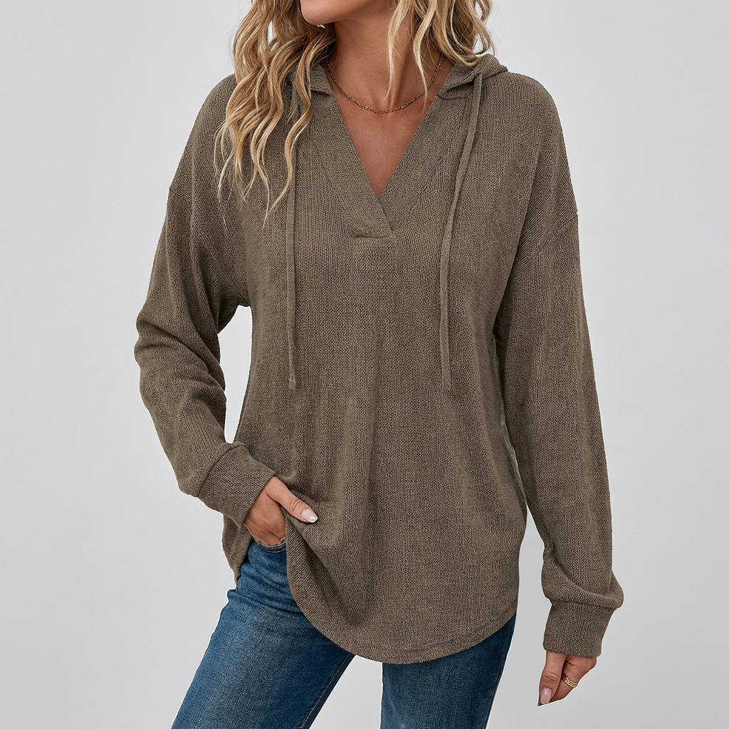 V-Hals Oversized Hoodie