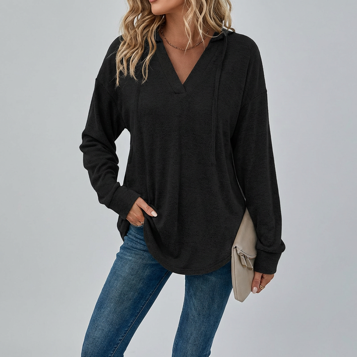 V-Hals Oversized Hoodie