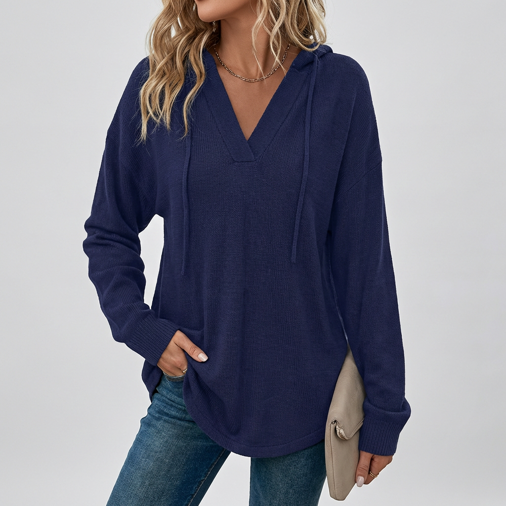 V-Hals Oversized Hoodie