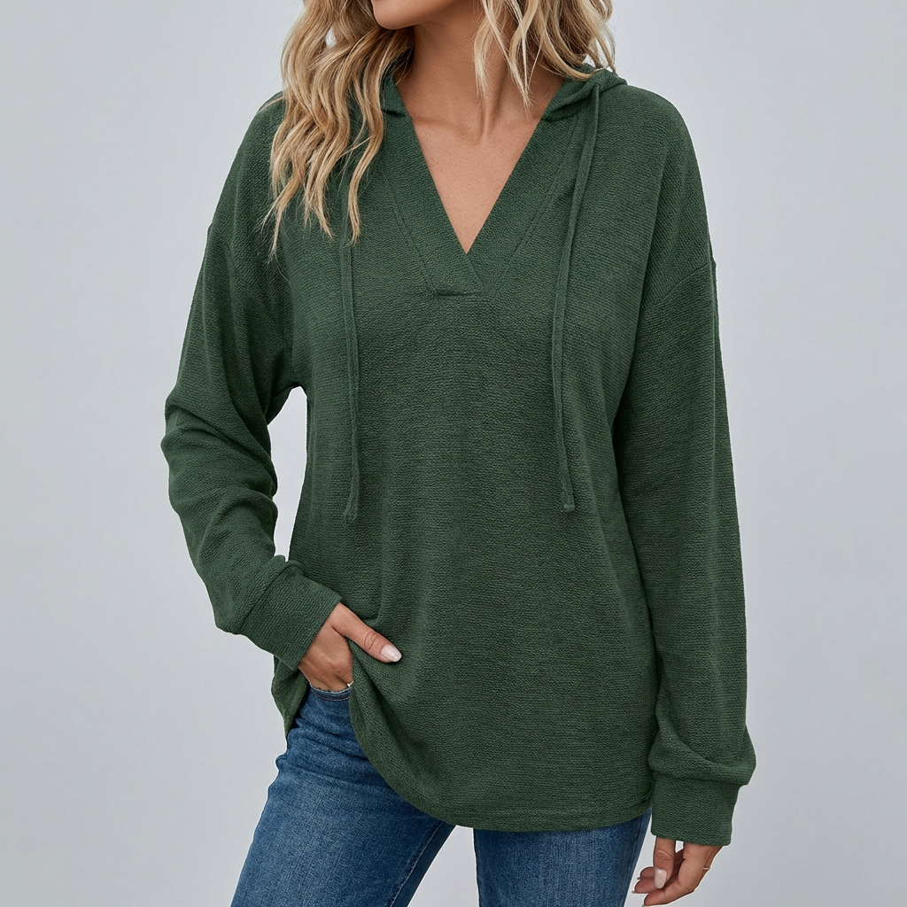 V-Hals Oversized Hoodie