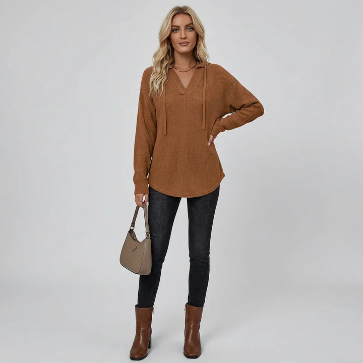 V-Hals Oversized Hoodie