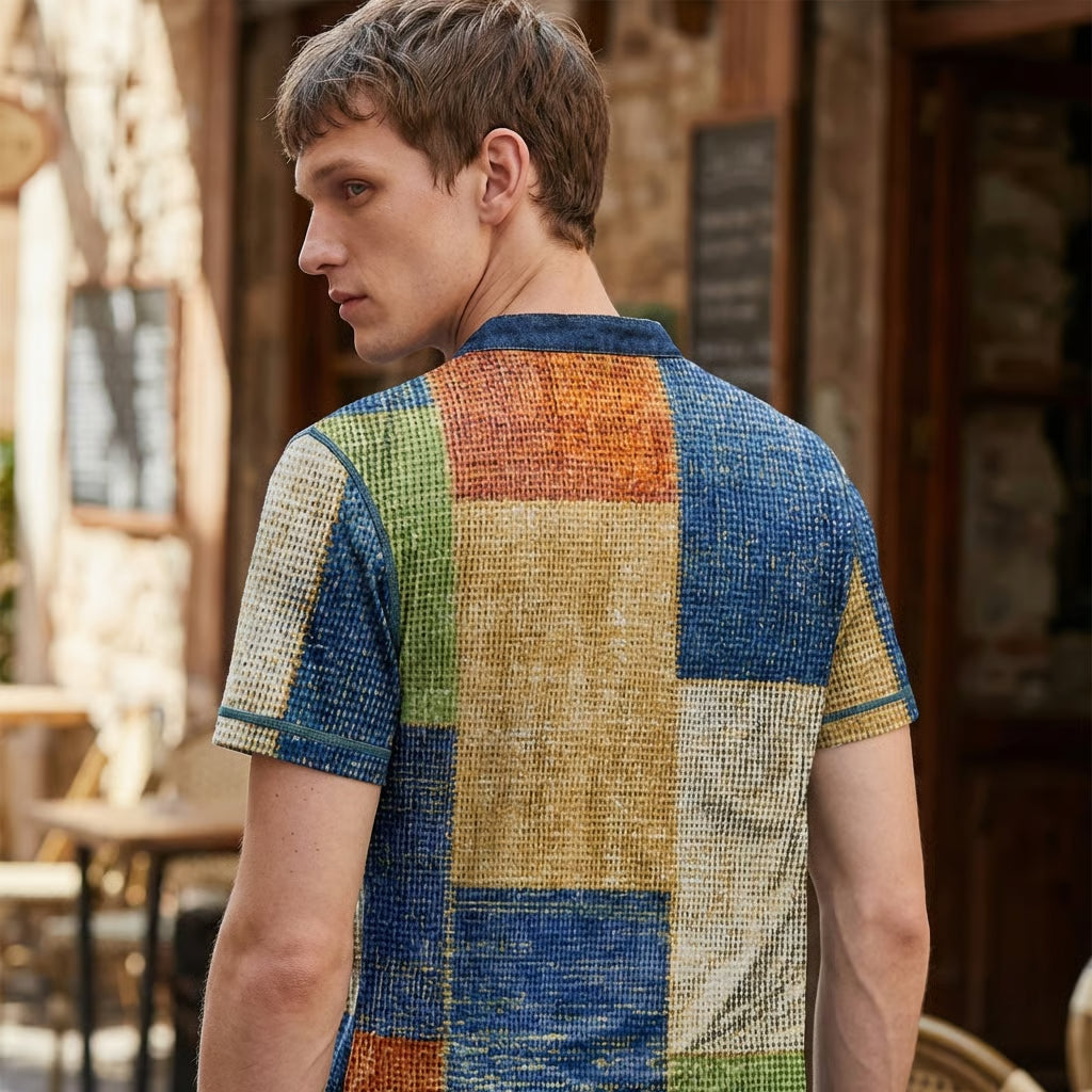 Mænds Waffle Strik Casual T-shirt