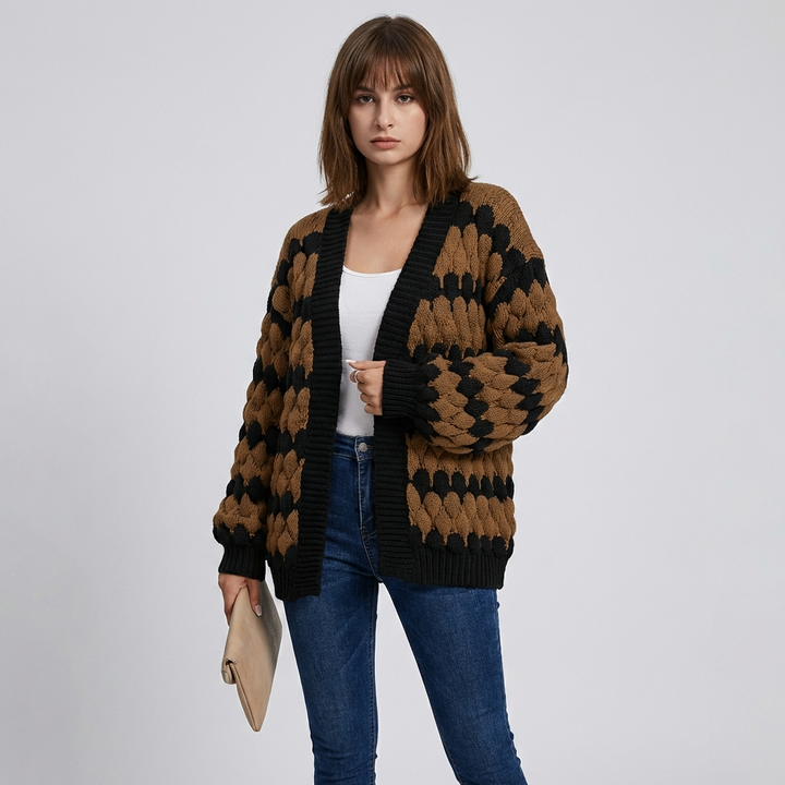 Kvinders Åben-Front Cardigan – Stilfuld og Alsidig Lag-på-Stykke
