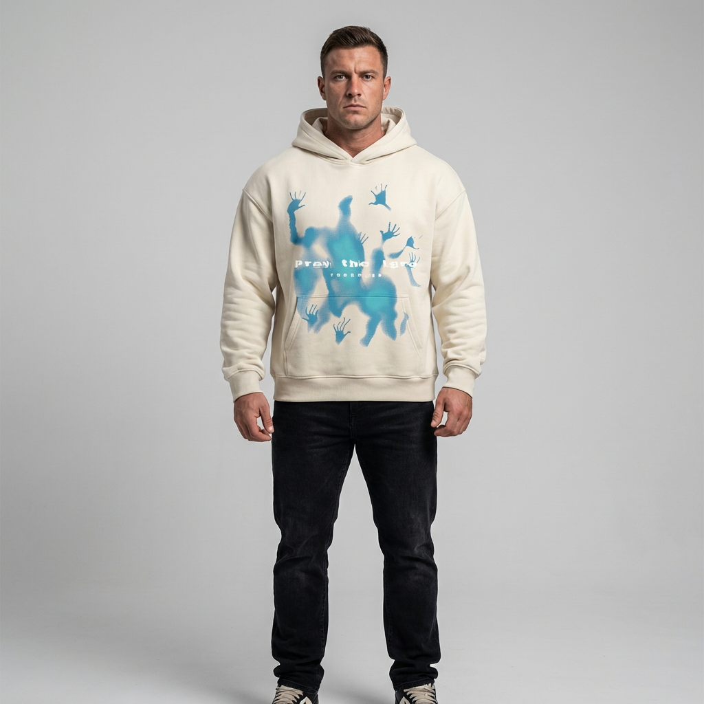 Unisex Oversized Grafisk Hoodie