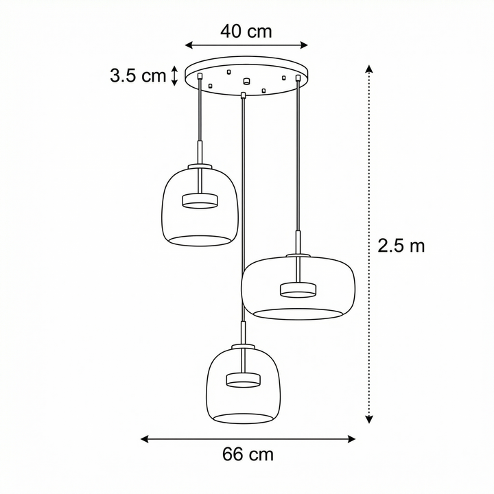 Astrid - Moderne nordisk pendel i glas