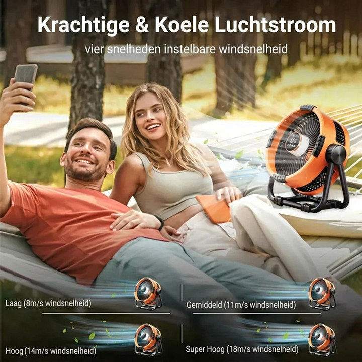 Campingventilator med 20.000 mAh batteri