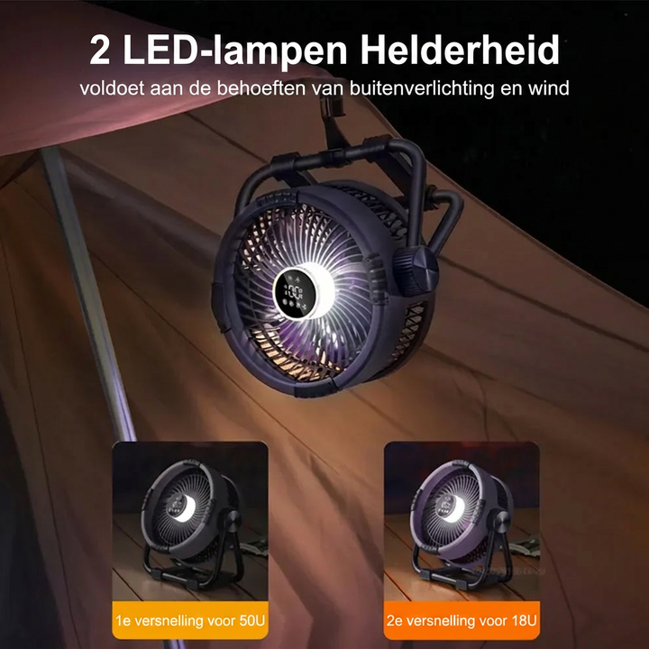 Campingventilator med 20.000 mAh batteri