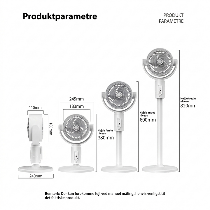 Stille gulvventilator – Fjernbetjening oscillation