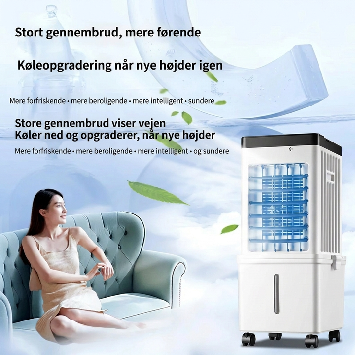 Bærbar mini-bordventilator med svingfunktion og kraftig luftcirkulation