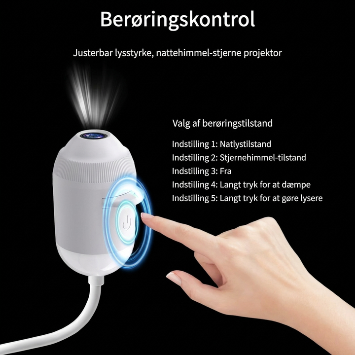 Planet- og stjernehimmel-projektor til soveværelset