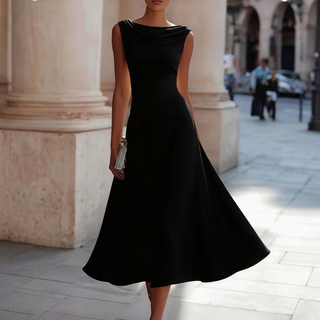 Elegant Fest Unik Chiffon Båd-udskæring Kjole Til Kvinder