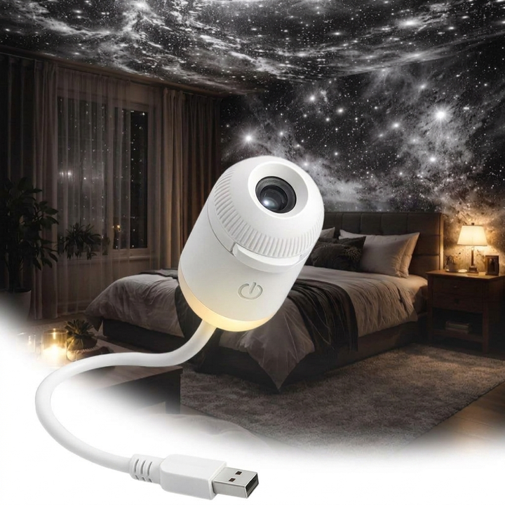 USB-natlampe med Stjernehimmelprojektor