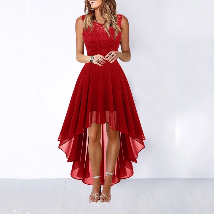 Kvinders Elegante syede stor kant Kjole