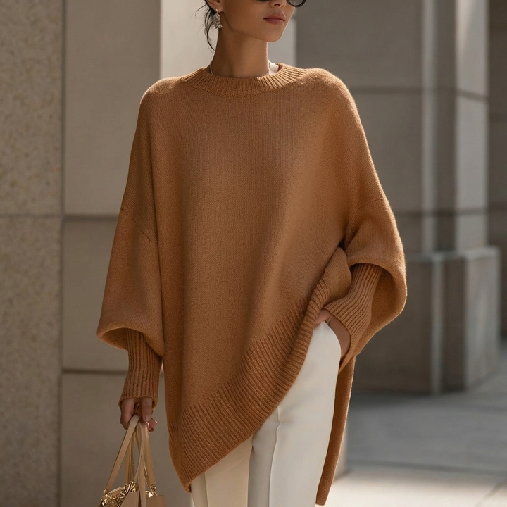 Kvinders Loose Rund Hals Strikket Pullover Sweater