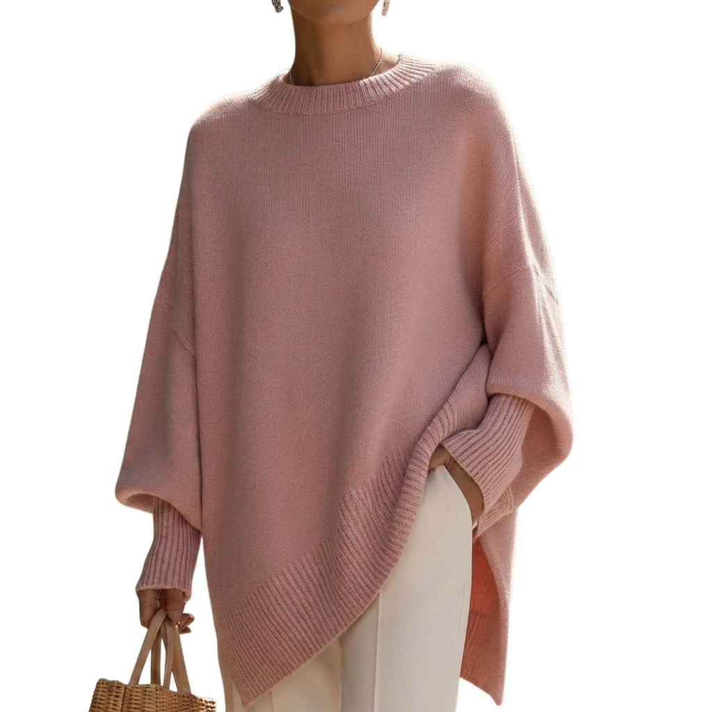 Kvinders Loose Rund Hals Strikket Pullover Sweater