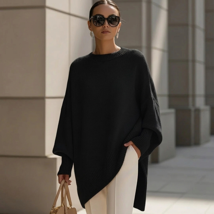Kvinders Loose Rund Hals Strikket Pullover Sweater