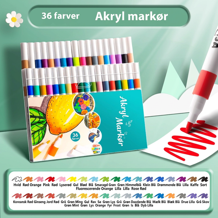 Akrylmarkere med ægte Farvegengivelse