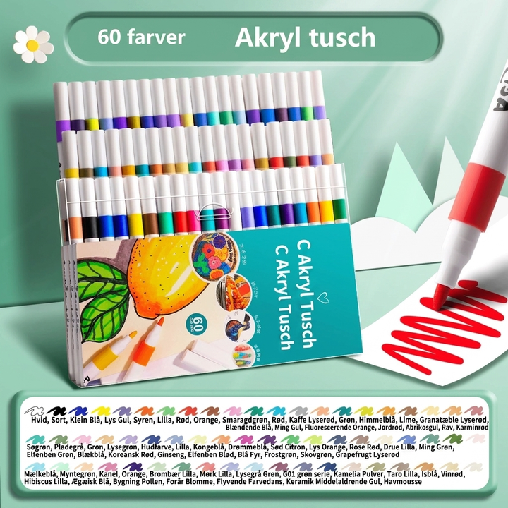 Akrylmarkere med ægte Farvegengivelse