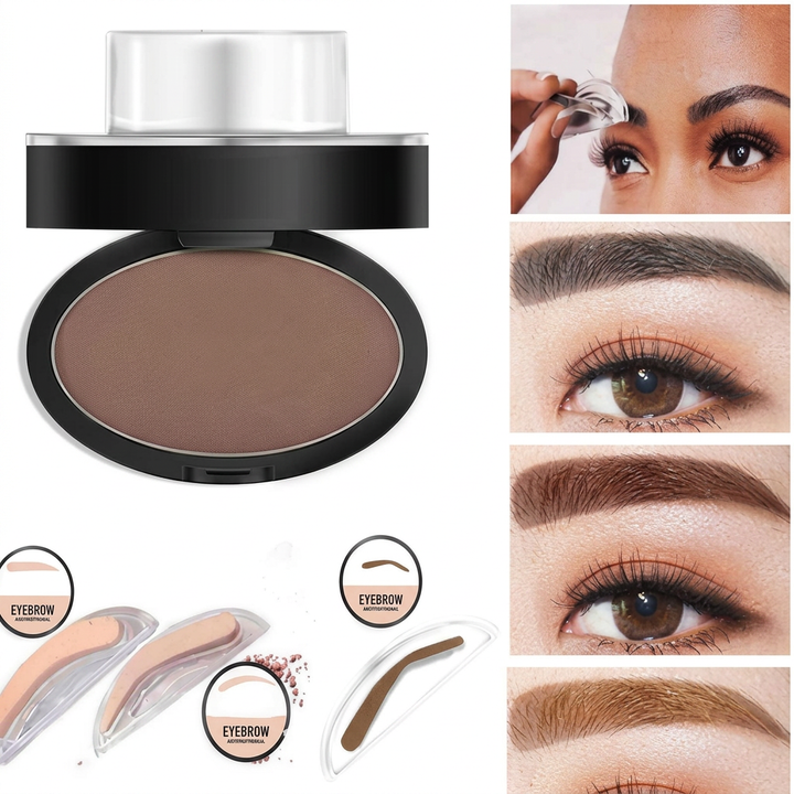 Øjenbryn Pulver Stempel & Skabelon Makeup Sæt