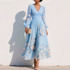 Kvinders Forår Chiffon Pleated Langærmet Kjole