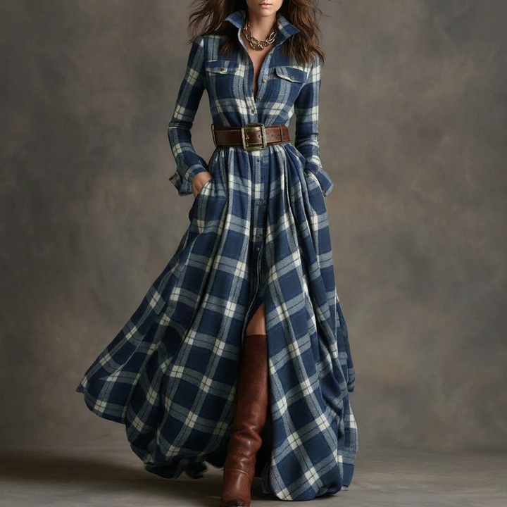 Vintage Plaid Kvinde Kjole