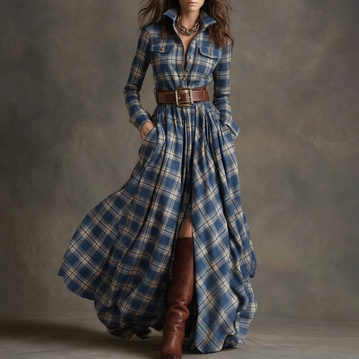 Vintage Plaid Kvinde Kjole