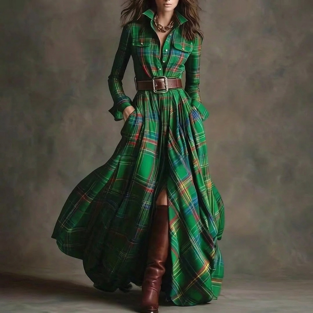 Vintage Plaid Kvinde Kjole