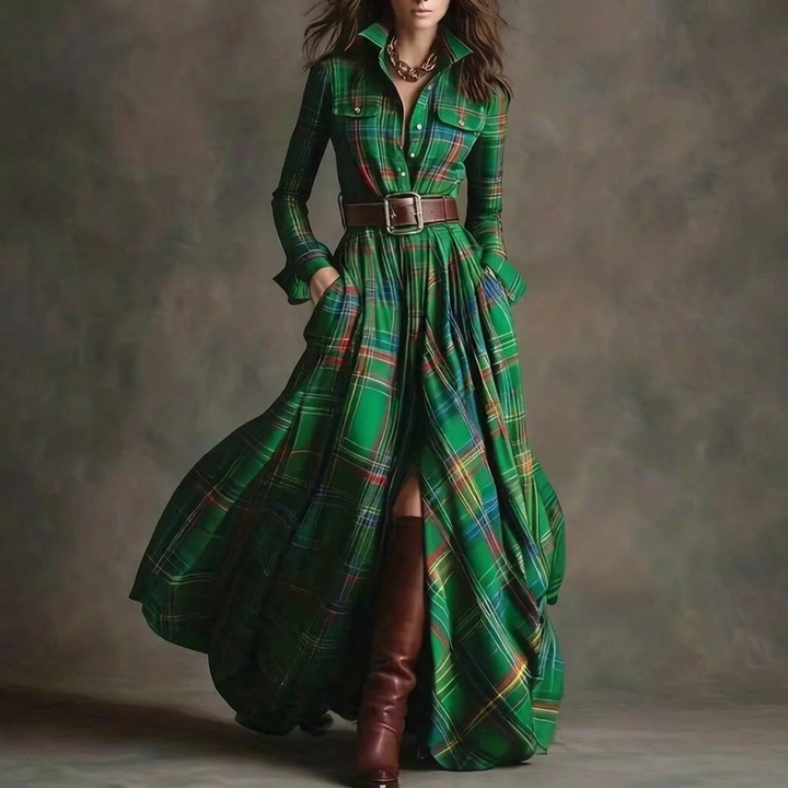 Vintage Plaid Kvinde Kjole