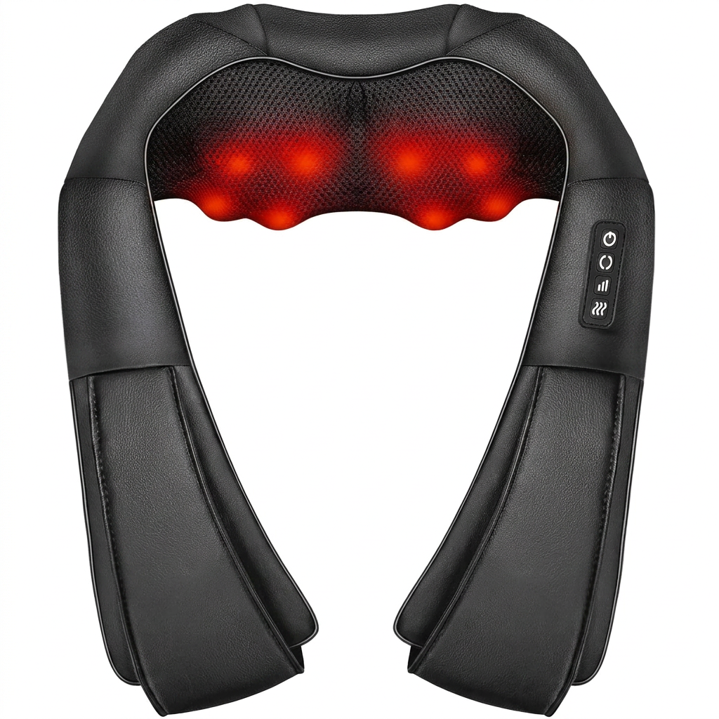 Elektrisk Shiatsu Nakke- og Skuldermassager med Varme