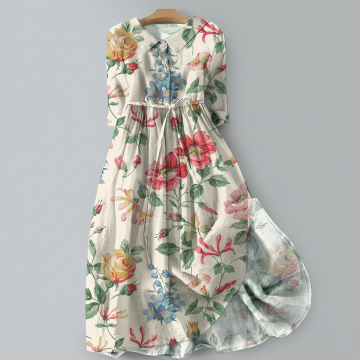 Blomster Bohemsk Maxi Skjorte Kjole