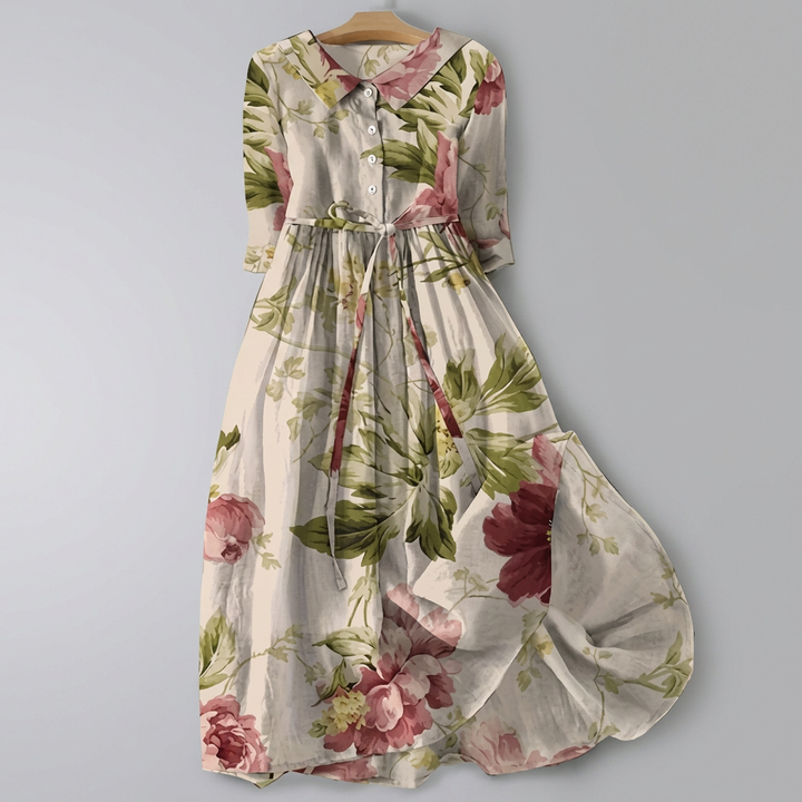 Blomster Bohemsk Maxi Skjorte Kjole