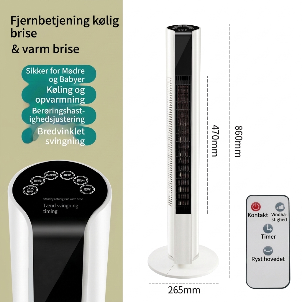 Smart tårnventilator uden rotorblade