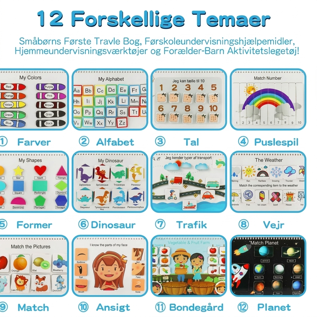 Førskole Interaktiv Travl Bog med Markører
