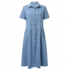 Kvinders Denim Shirt Kjole Button-Down