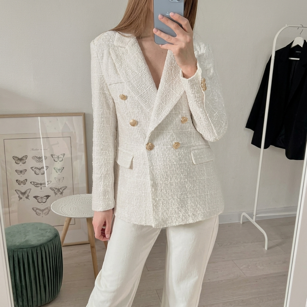 Angel - Elegant Tweed Blazer til Kvinder