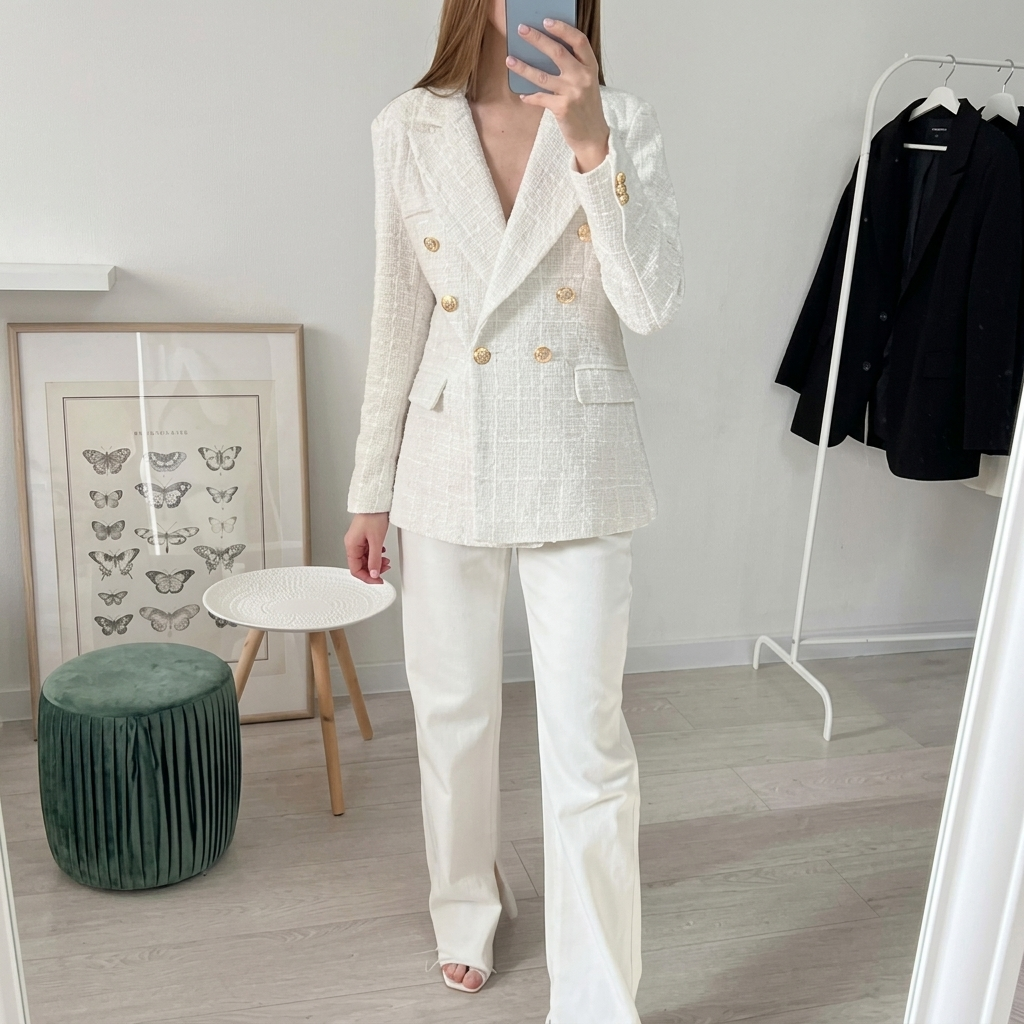 Angel - Elegant Tweed Blazer til Kvinder