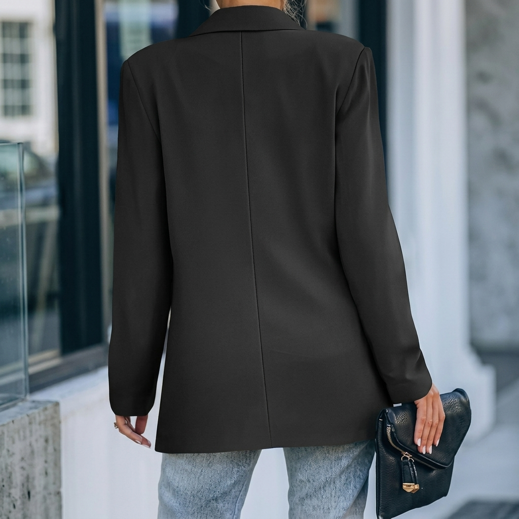 Cassandra - Klassisk Sort Blazer til Kvinder