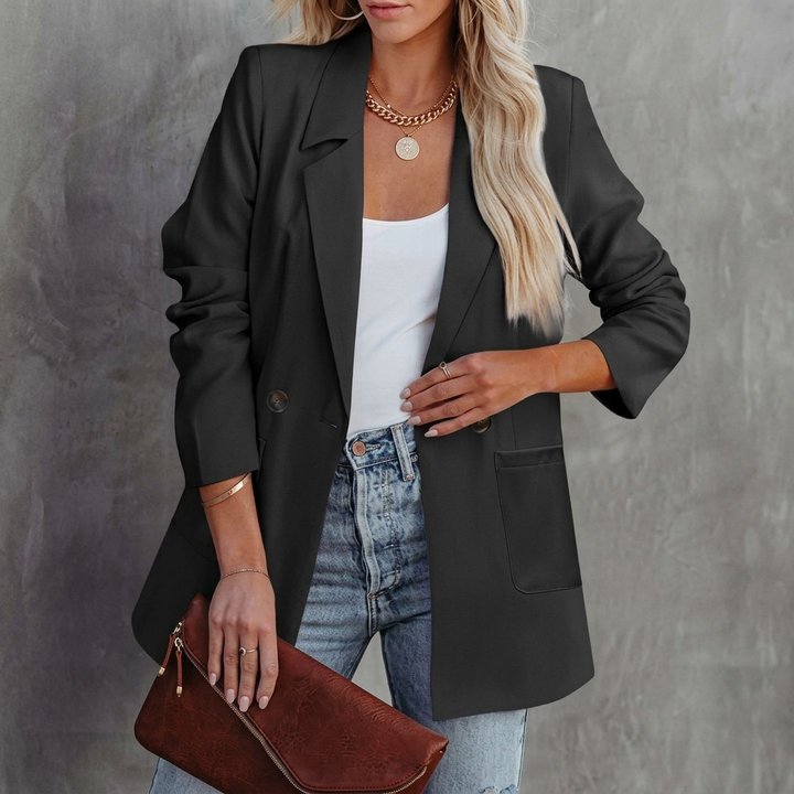 Cassandra - Klassisk Sort Blazer til Kvinder