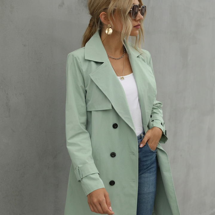 Ariya - Elegant Langærmet Trenchcoat til Kvinder