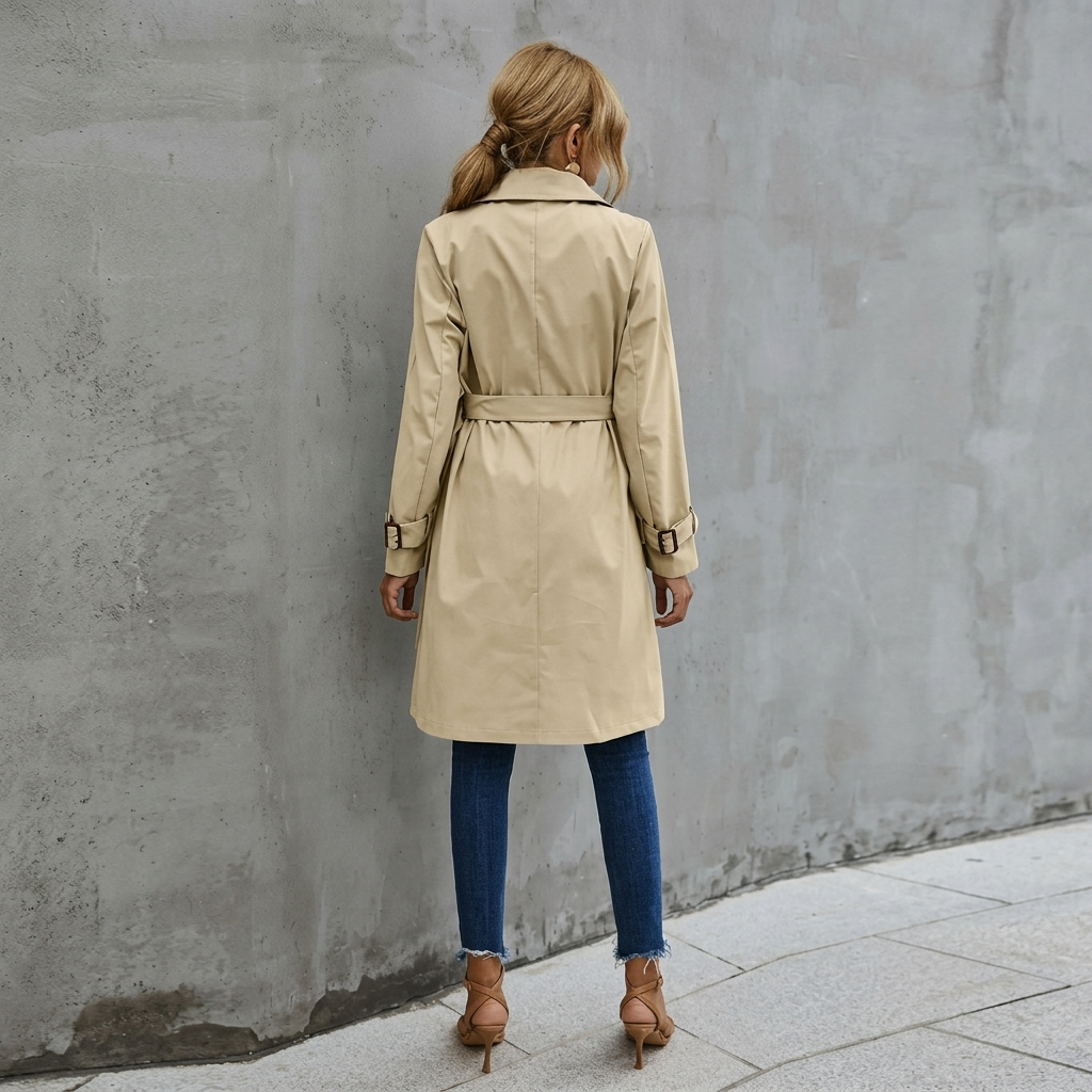Ariya - Elegant Langærmet Trenchcoat til Kvinder