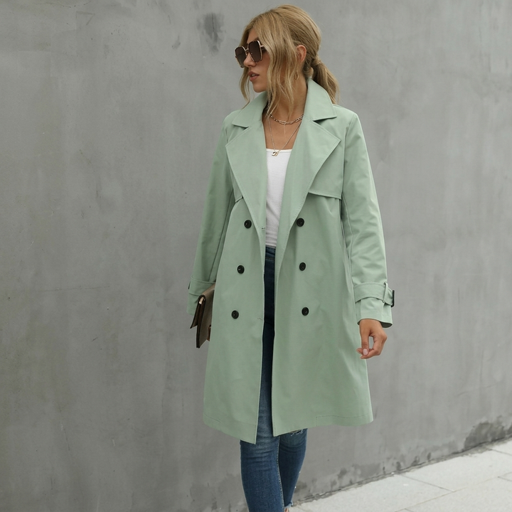 Ariya - Elegant Langærmet Trenchcoat til Kvinder