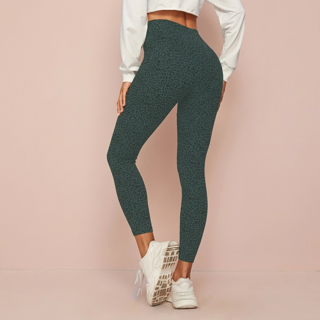 Leopard Print Højtaljede Leggings til Kvinder