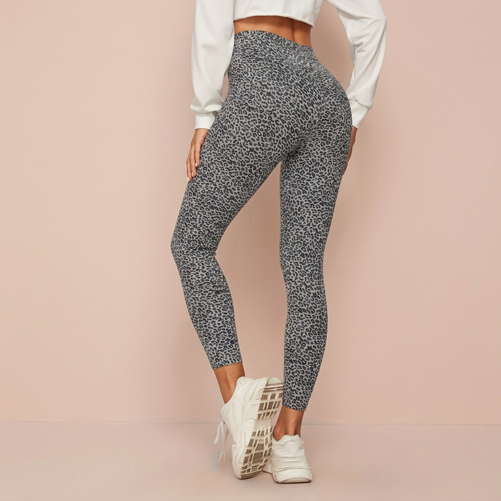 Leopard Print Højtaljede Leggings til Kvinder