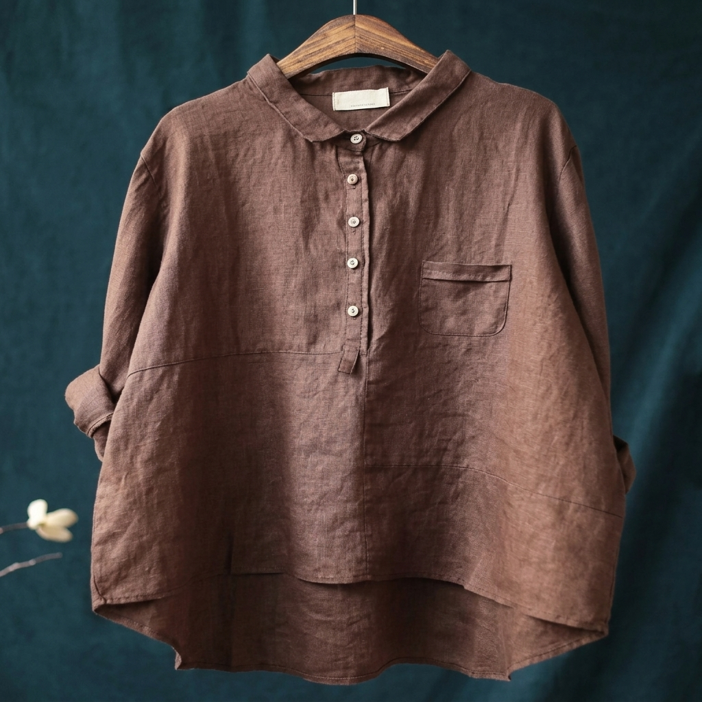 Elegant langærmet bluse til kvinder