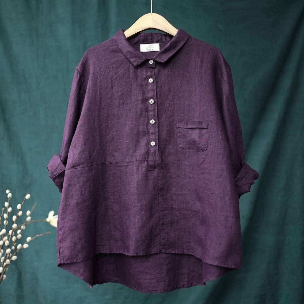 Elegant langærmet bluse til kvinder